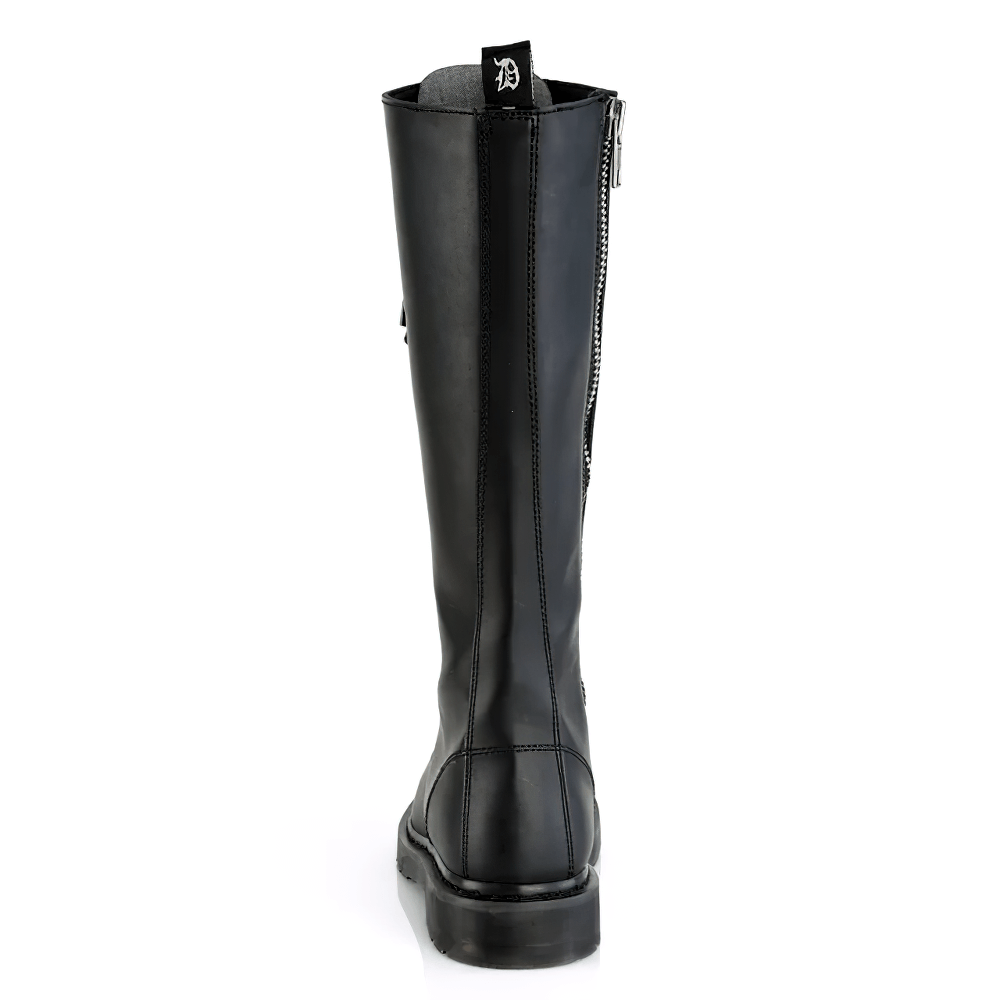DEMONIA Punk Knee-High Boots with Vegan Leather