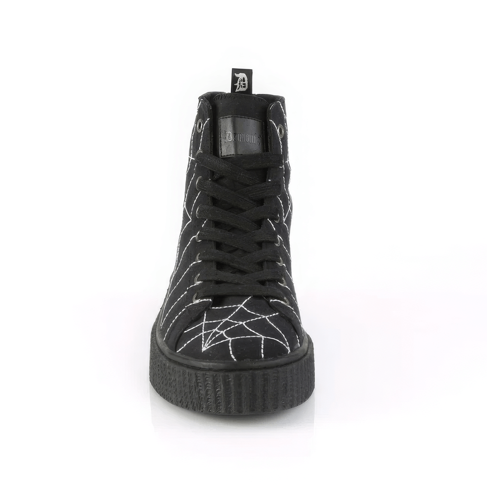 DEMONIA Spider Web High-Top Platform Sneakers