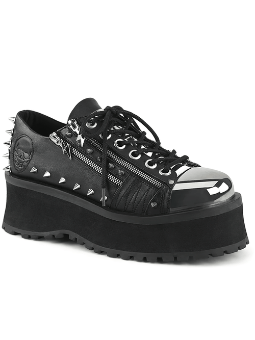 DEMONIA Schnür-Plateau-Sneaker mit Nieten und Metallkappe