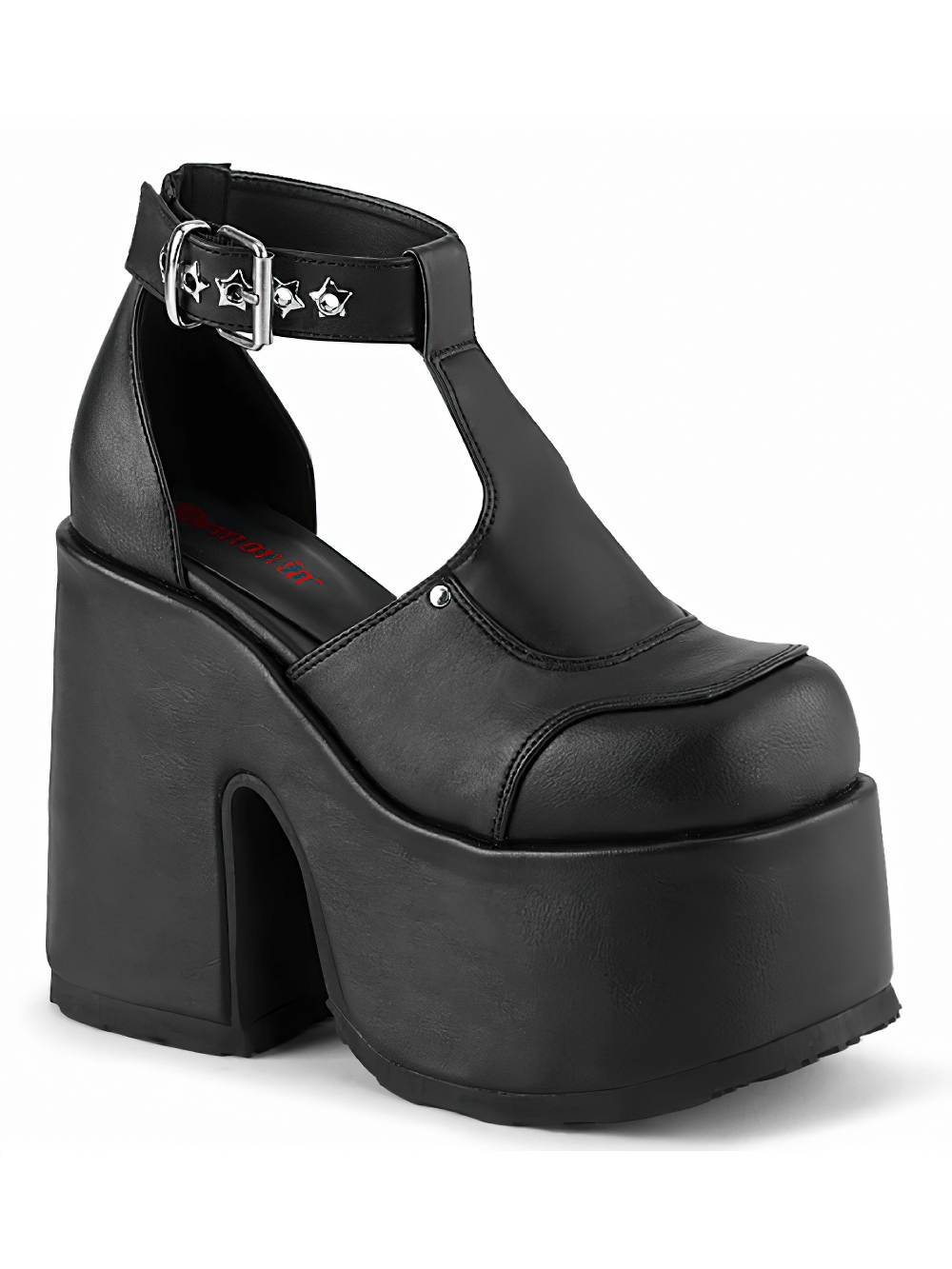 DEMONIA T-Strap Shoes with Chunky Heels and Star Details