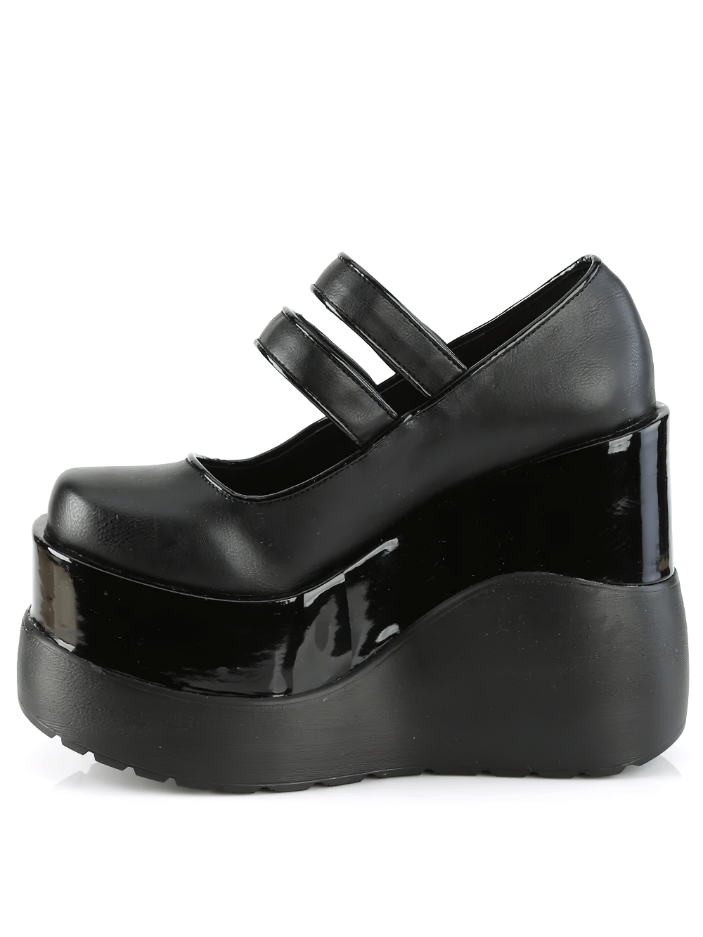 DEMONIA Tiered Platform Mary Jane Shoes with Dual Straps