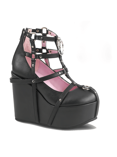 DEMONIA Wedge Platform Elegant Shoes with Straps