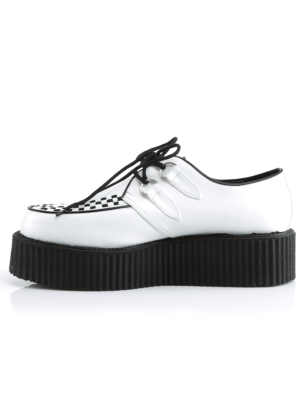 DEMONIA White and Black Platform Goth Punk Creeper Shoes