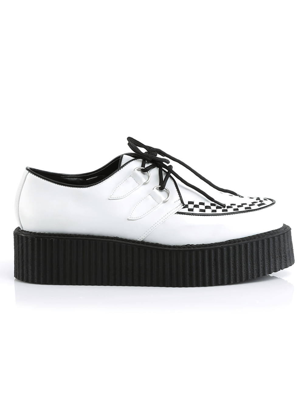 DEMONIA White and Black Platform Goth Punk Creeper Shoes