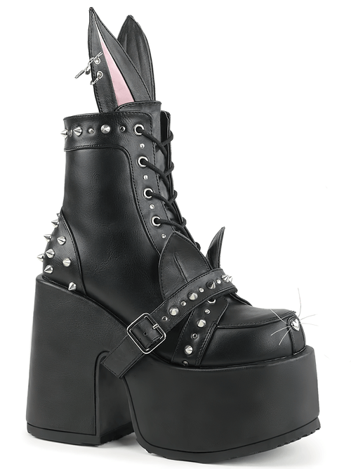 DEMONIA Bottes à plateforme avec oreilles de lapin et pointes pour femme