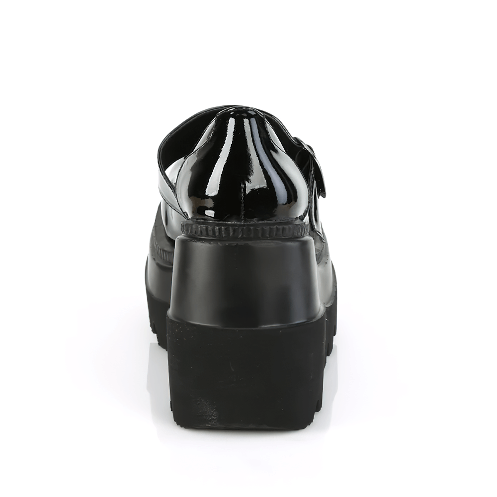 Plataforma de cuña de 4 pulgadas SHAKER-23 Charol negro