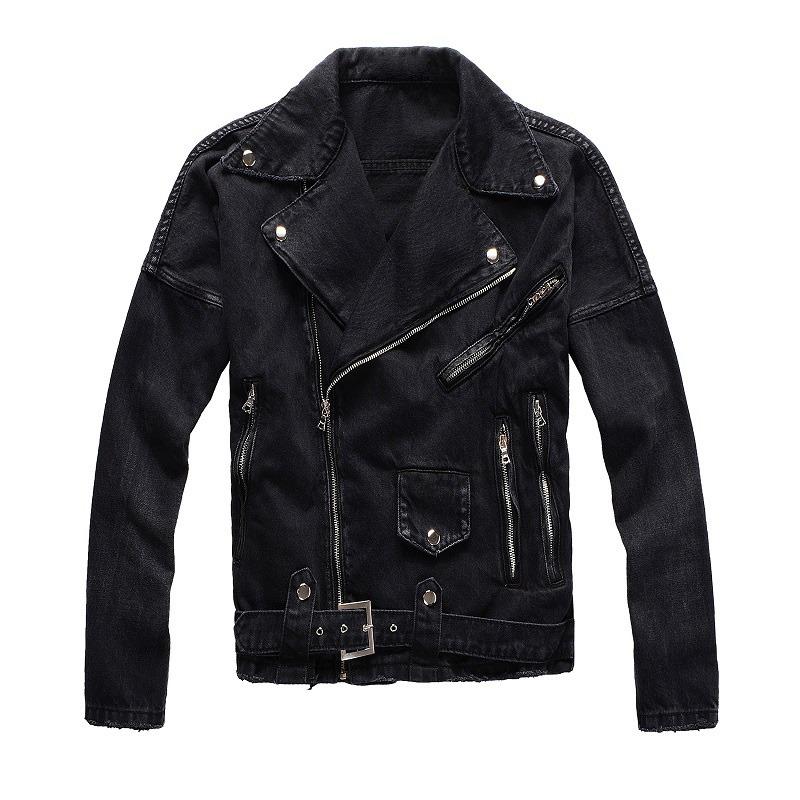 Denim Zipper Men's Punk Jacket / Streetwear Fashion Motorcycle Jacket / Biker Clothes - HARD'N'HEAVY