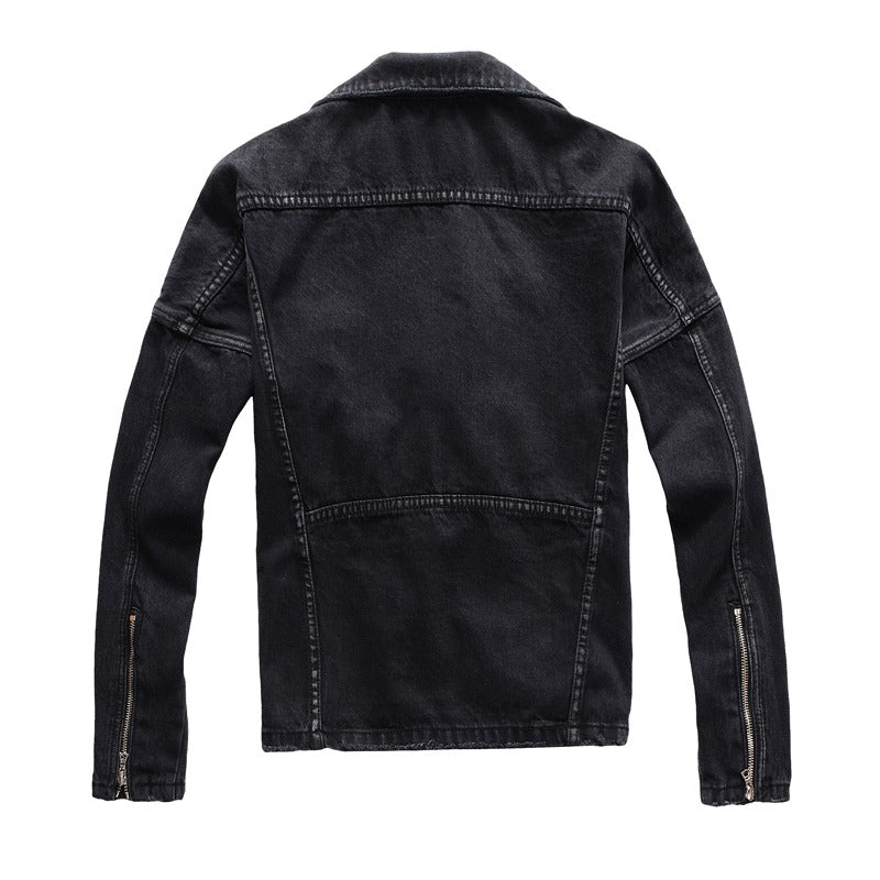 Denim Zipper Men's Punk Jacket / Streetwear Fashion Motorcycle Jacket / Biker Clothes - HARD'N'HEAVY