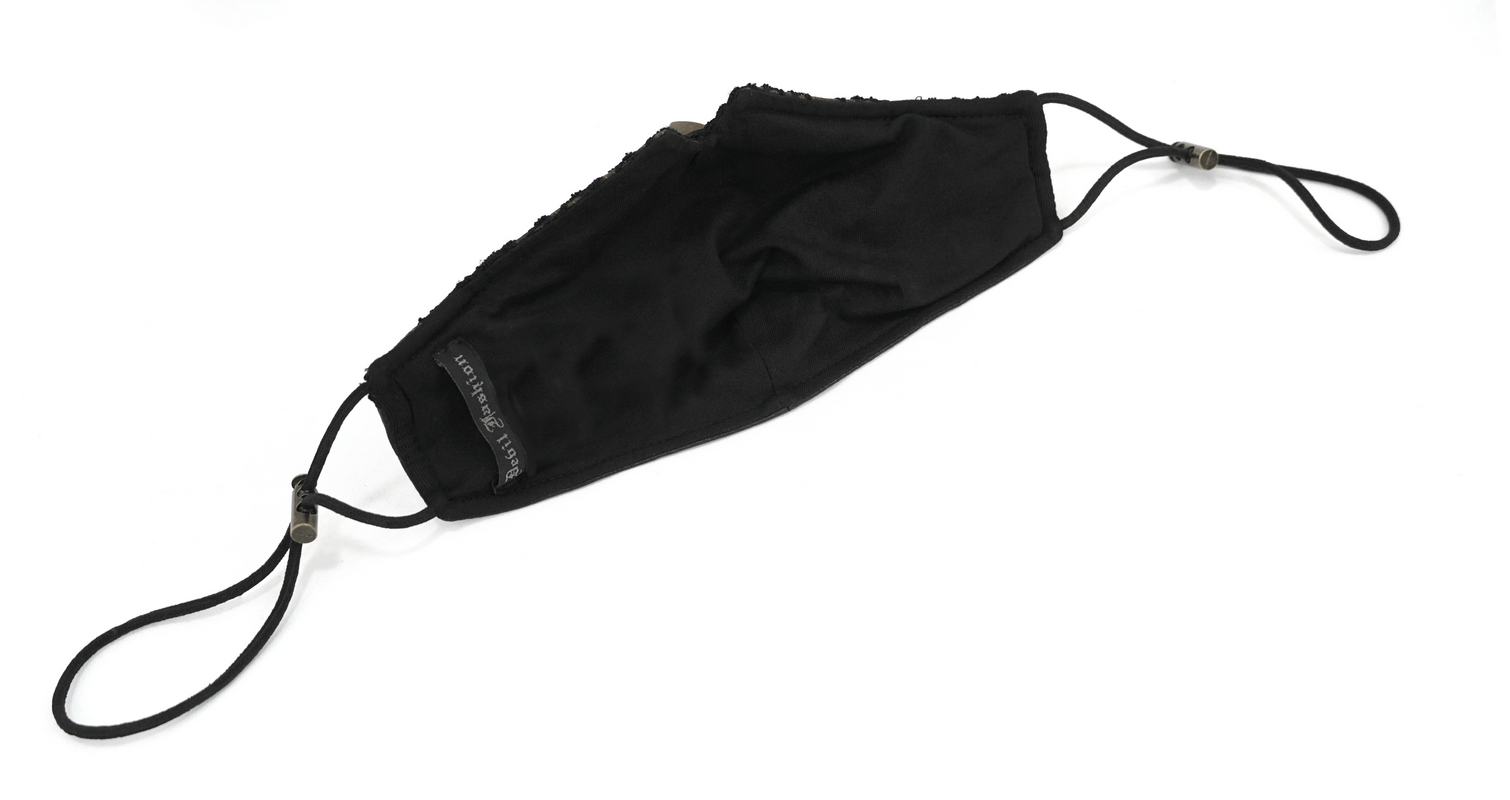 Unisex dieselpunk face mask in black with adjustable straps, perfect punk style accessory for any outfit.