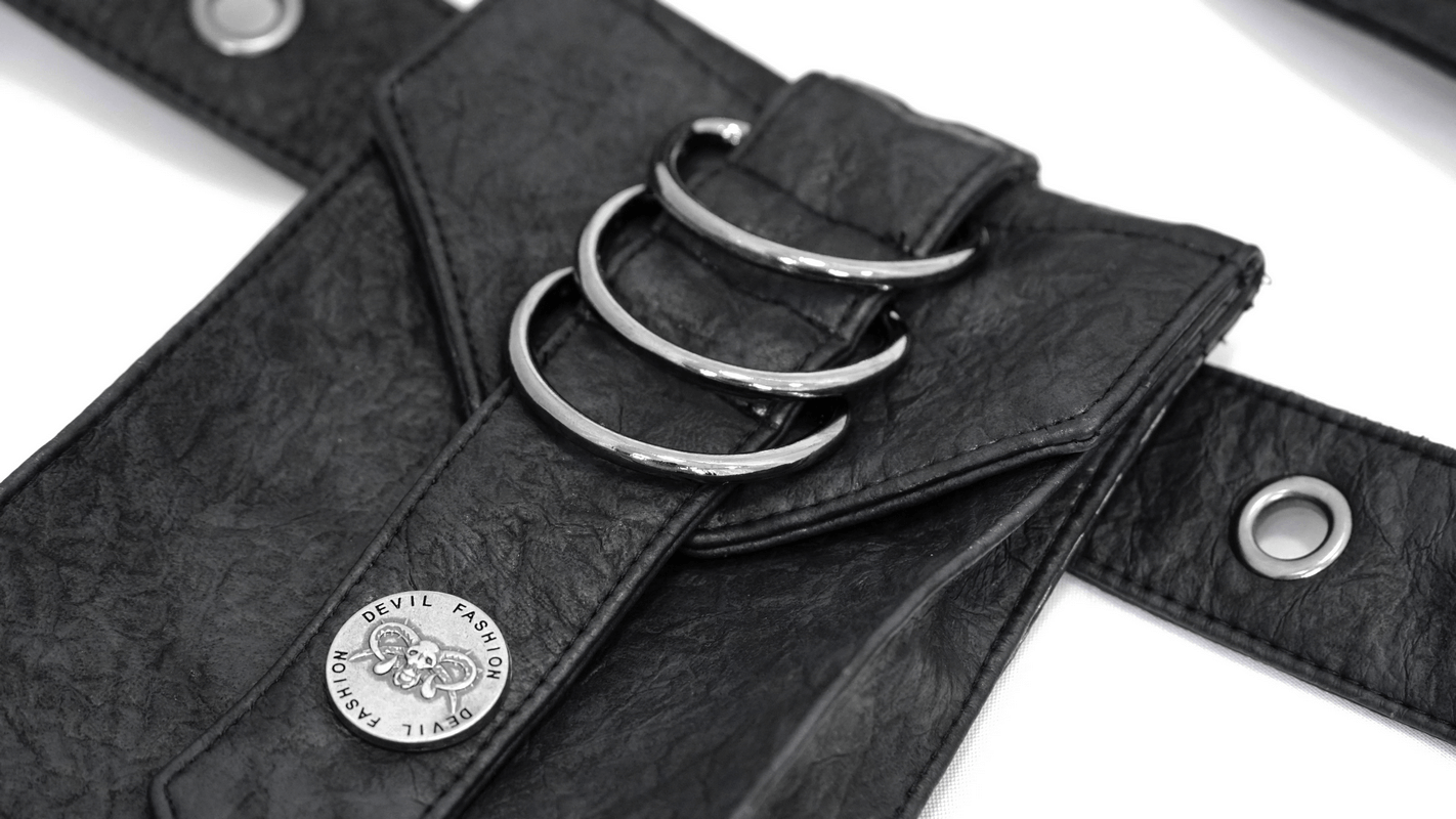 Dieselpunk Shoulder Bags with Straps / Adjustable Double Waist Belts Bag