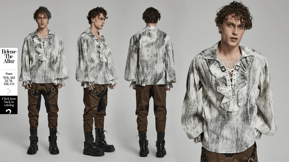 Distressed Gothic Tie-Dyed Jacquard Overshirt - HARD'N'HEAVY