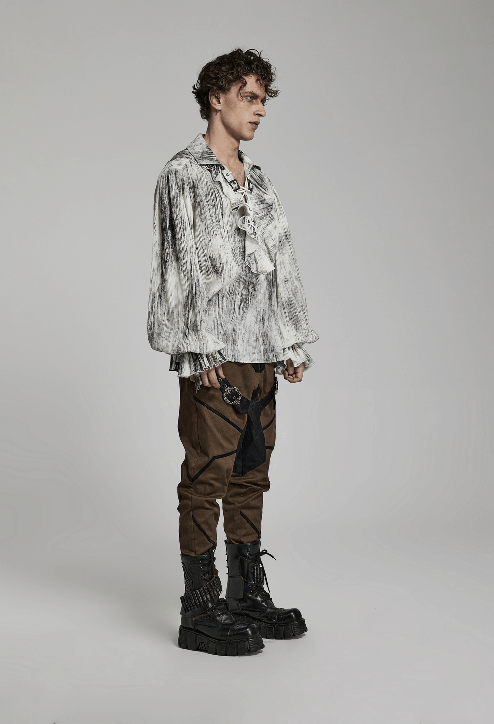 Distressed Gothic Tie-Dyed Jacquard Overshirt - HARD'N'HEAVY