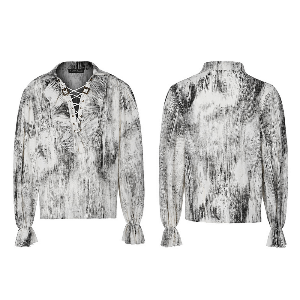 Distressed Gothic Tie-Dyed Jacquard Overshirt - HARD'N'HEAVY