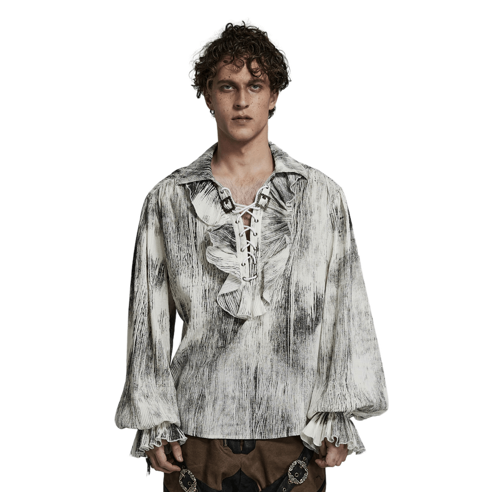 Distressed Gothic Tie-Dyed Jacquard Overshirt - HARD'N'HEAVY