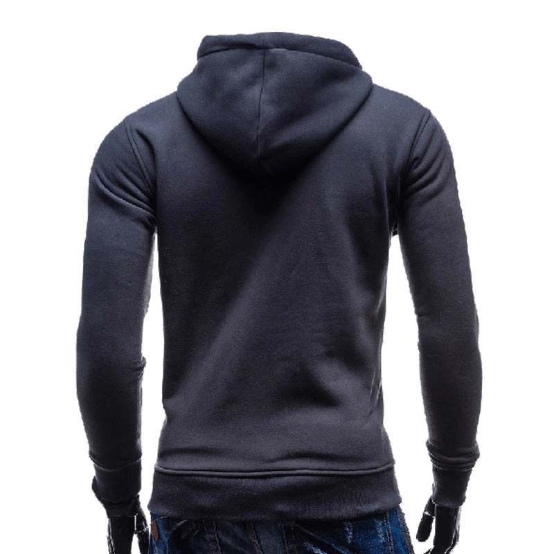 Double-breasted Hoodie / Male Hooded Sweatshirts with Button Decoration / Men's Alternative Apparel