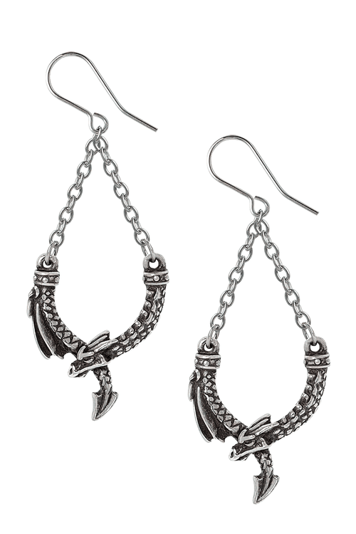 Drachenlock-Ringelohrringe mit kunstvollem Drachendesign