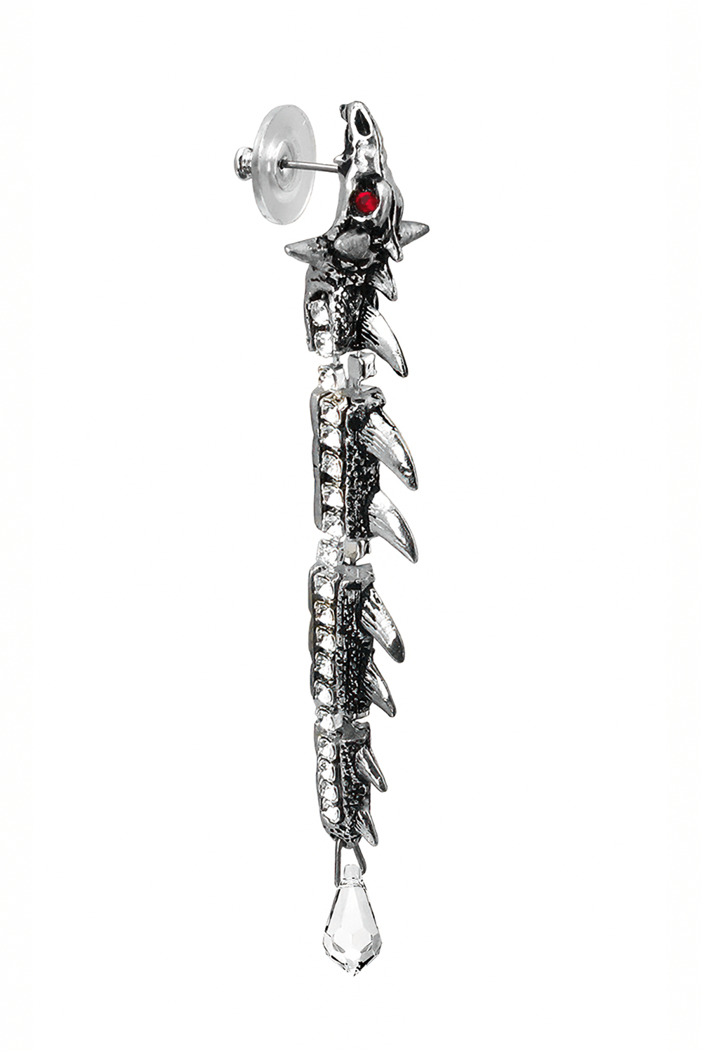 Dragontine Crystal Spine Earring with Swarovski Details featuring a spined design and sparkling crystals.
