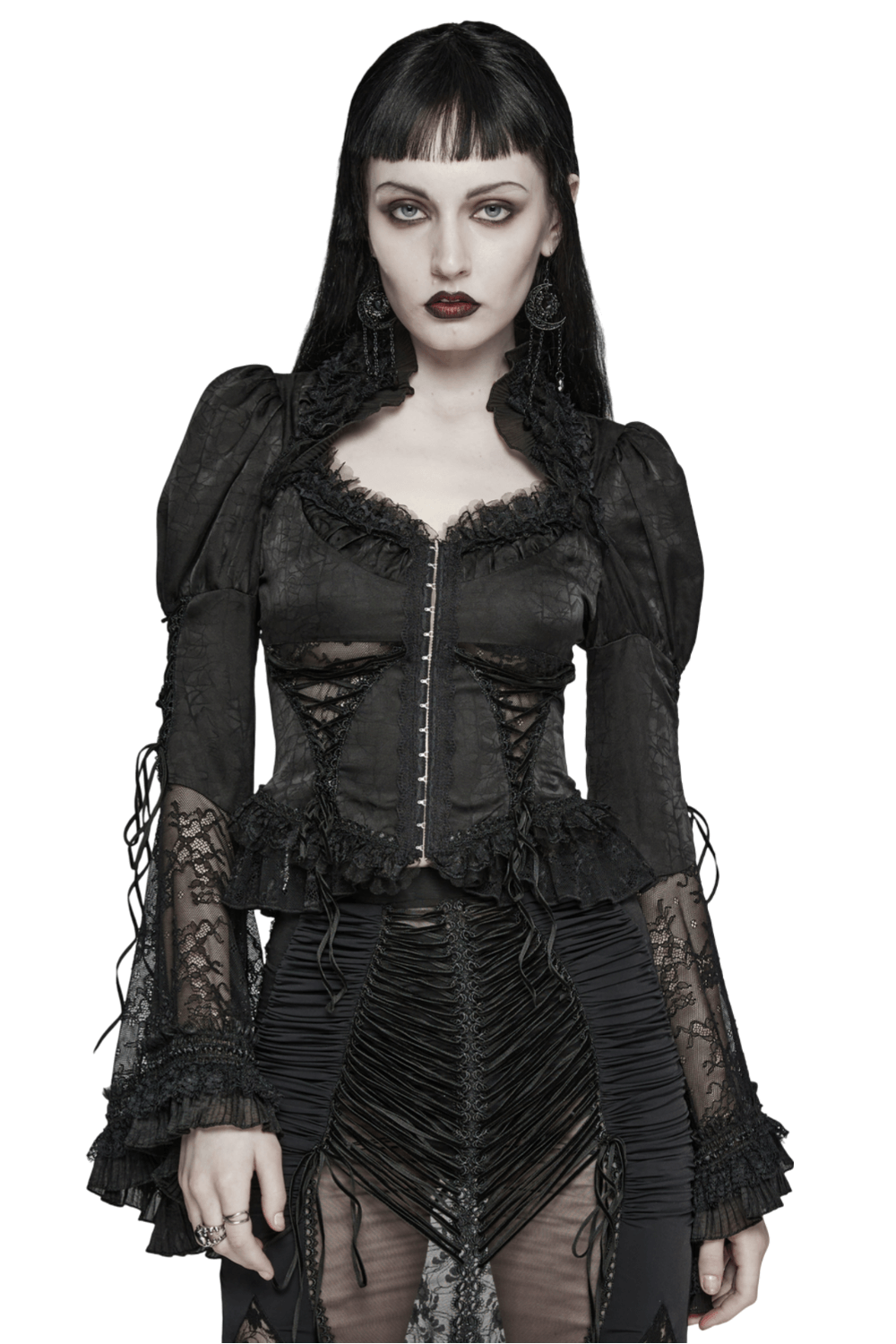 Dramatic Women's Lace Long Sleeves Gothic Blouse