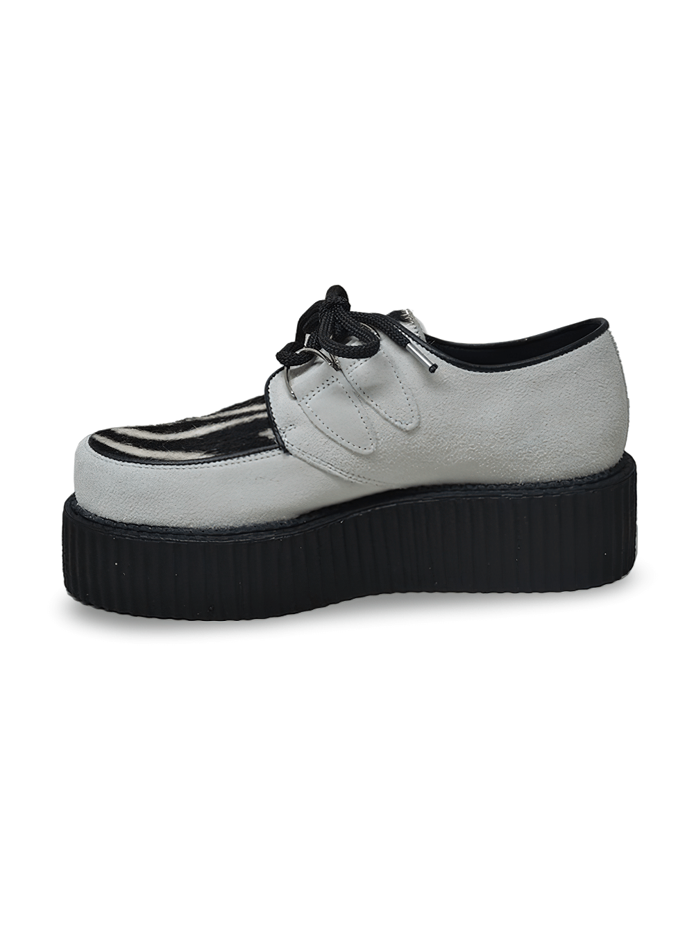 Dual-Tone Suede Creeper Shoes with Double Sole