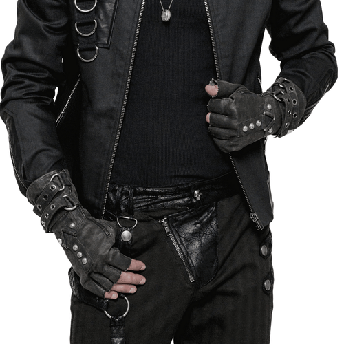 Gants à gants en cuir durables de style Steampunk