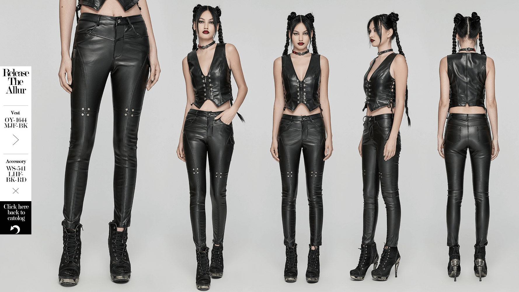 Edgy schwarze Skinny-Hose aus Kunstleder für Damen