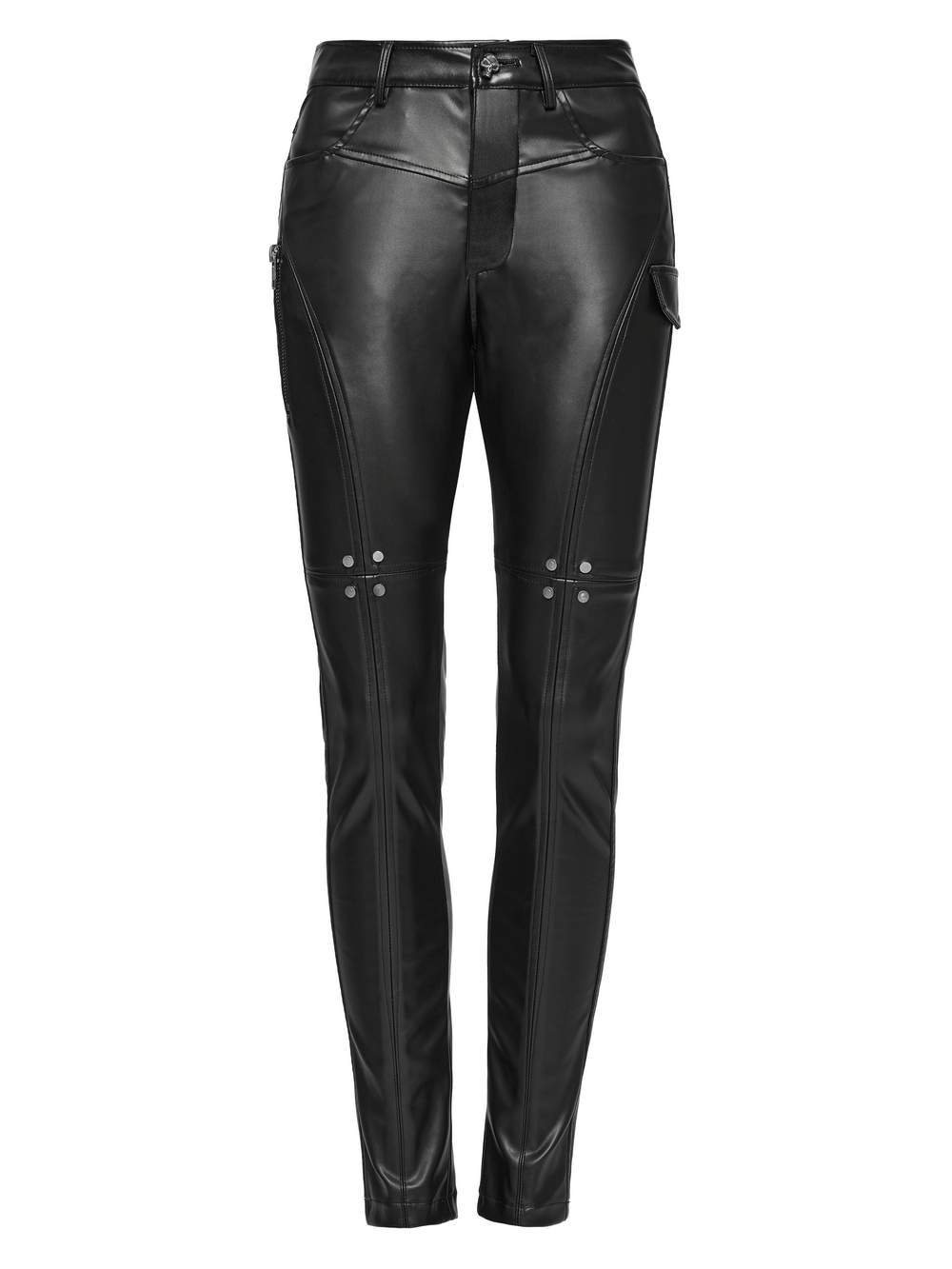 Edgy Black Faux Leather Skinny Pants for Women