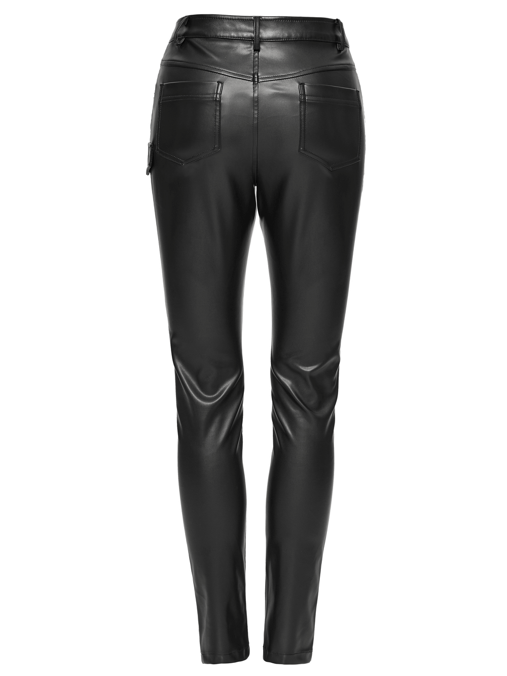 Edgy Black Faux Leather Skinny Pants for Women