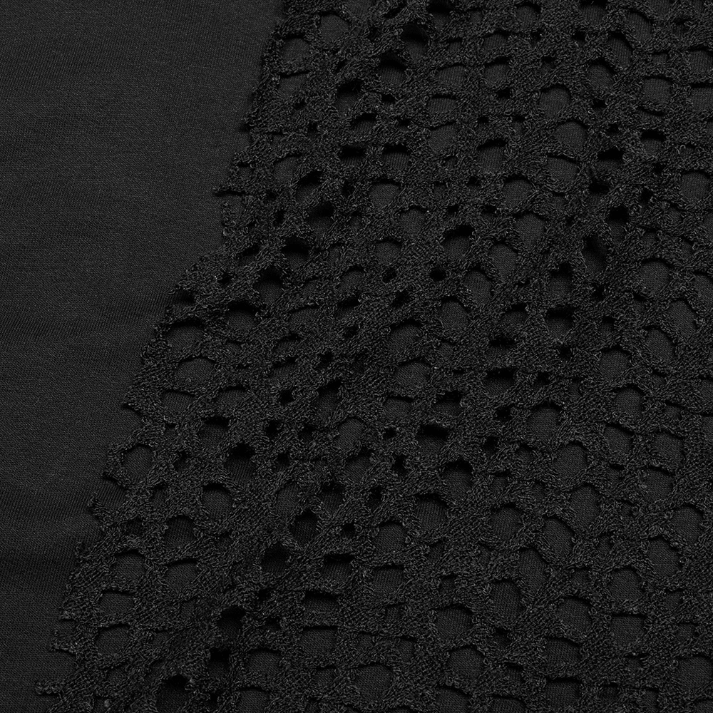 Edgy Dark Sweatshirt Waistcoat with Gauze Splicing Detail - HARD'N'HEAVY