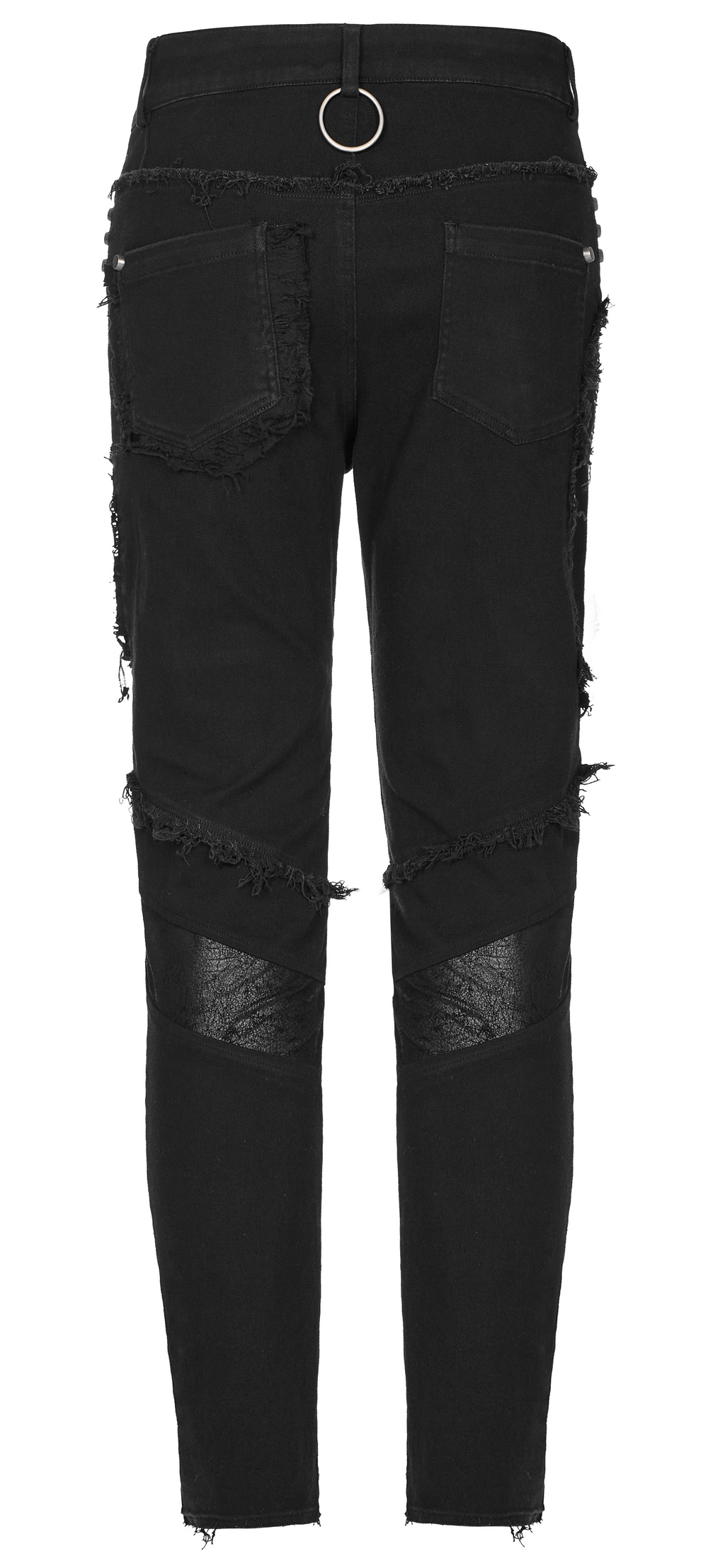 Edgy Distressed Black Denim Gothic Pants - HARD'N'HEAVY