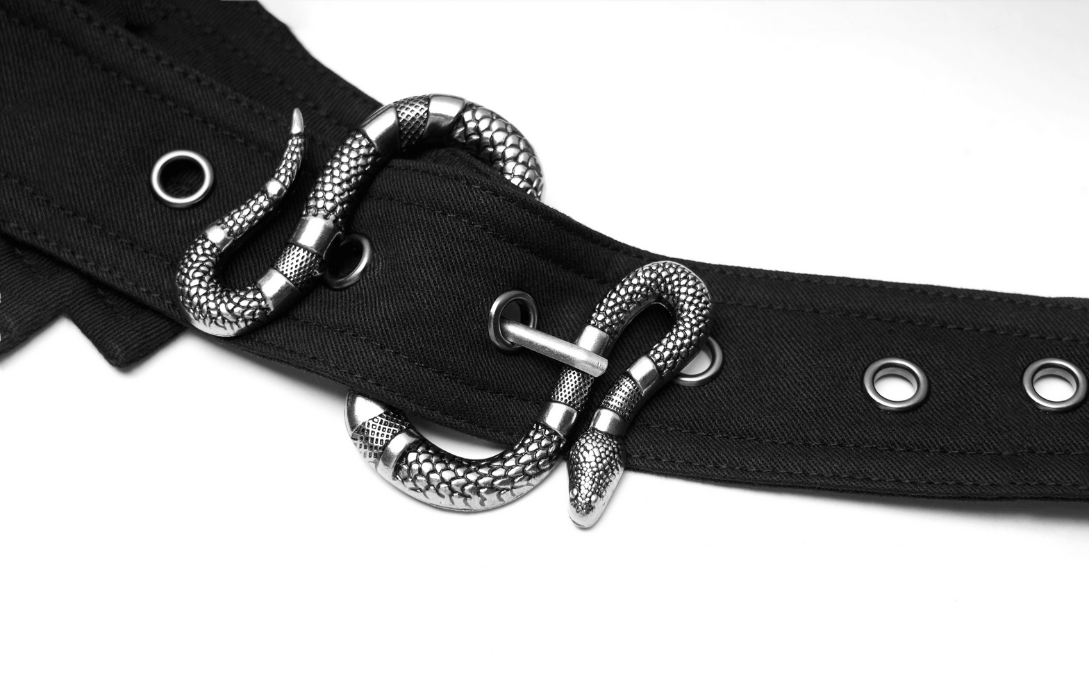 Edgy Gothic Black Detachable Strap Waist Belt