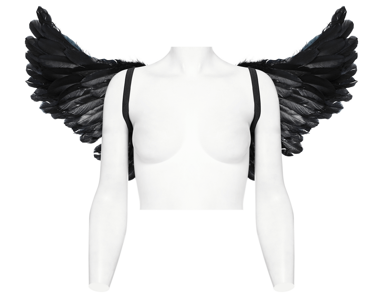 Edgy Gothic Demon Feather Wing Harness with Chains