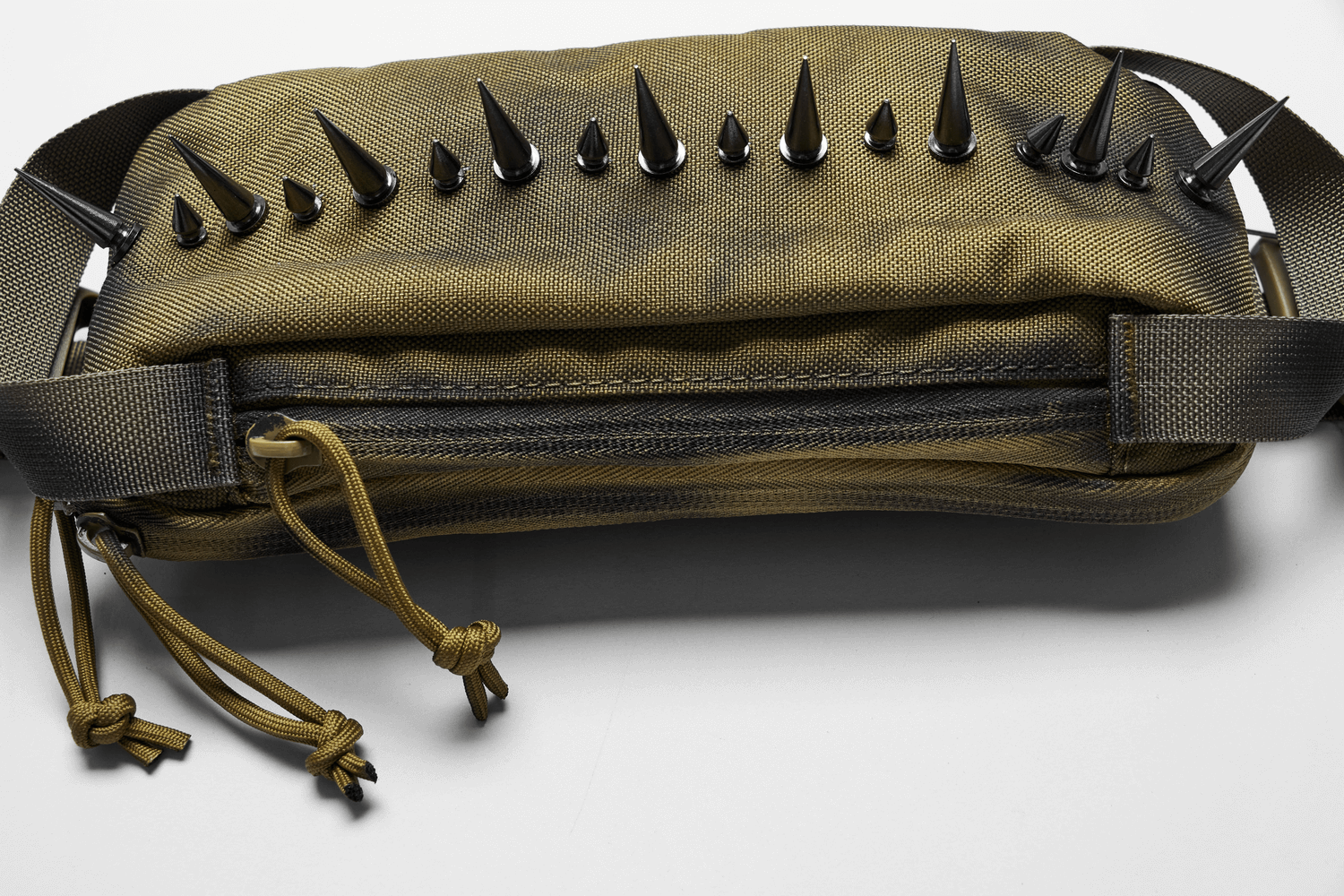 Edgy Nylon Spiked Shoulder Bag for Streetwear