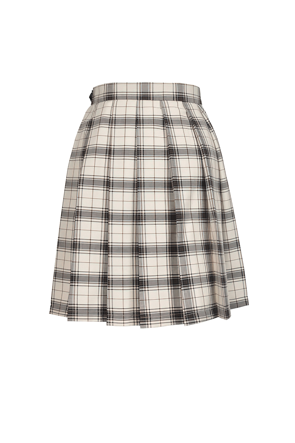 Edgy Plaid Asymmetrical Skirt with Bold Buckles