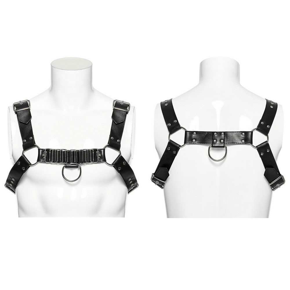 Edgy Punk Harness with Roller Loop And Adjustable Straps
