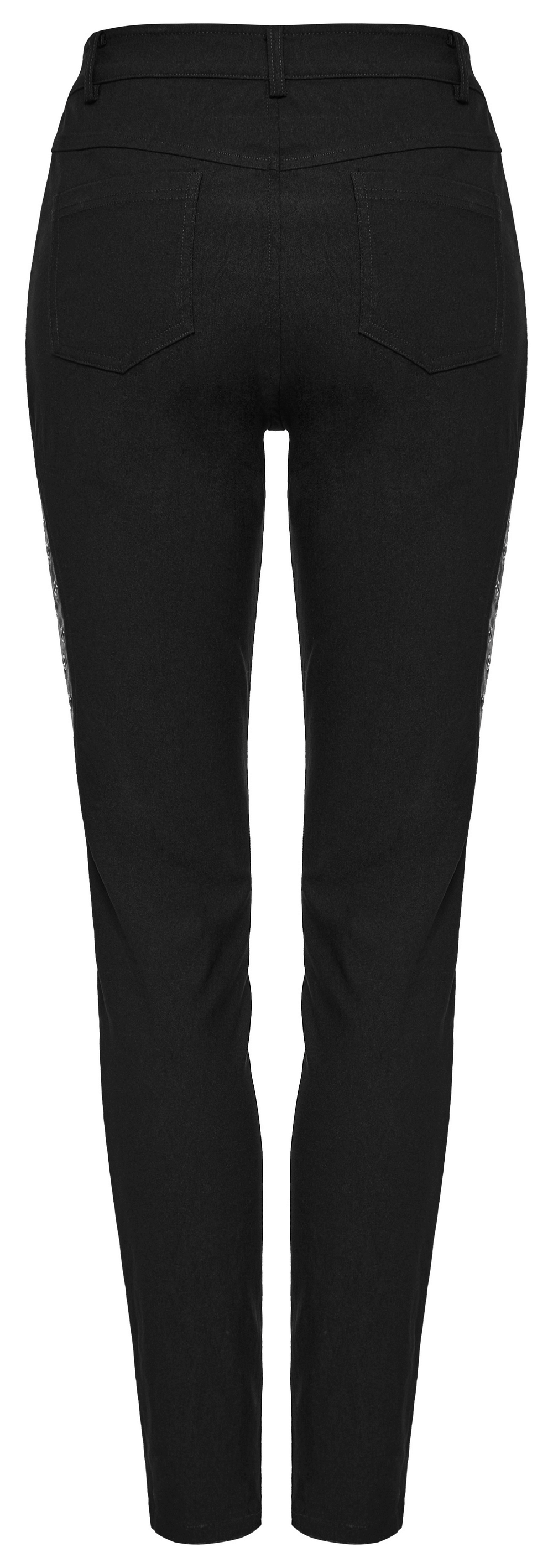 Edgy Punk Mesh Burnt Pattern and Hollow Trousers