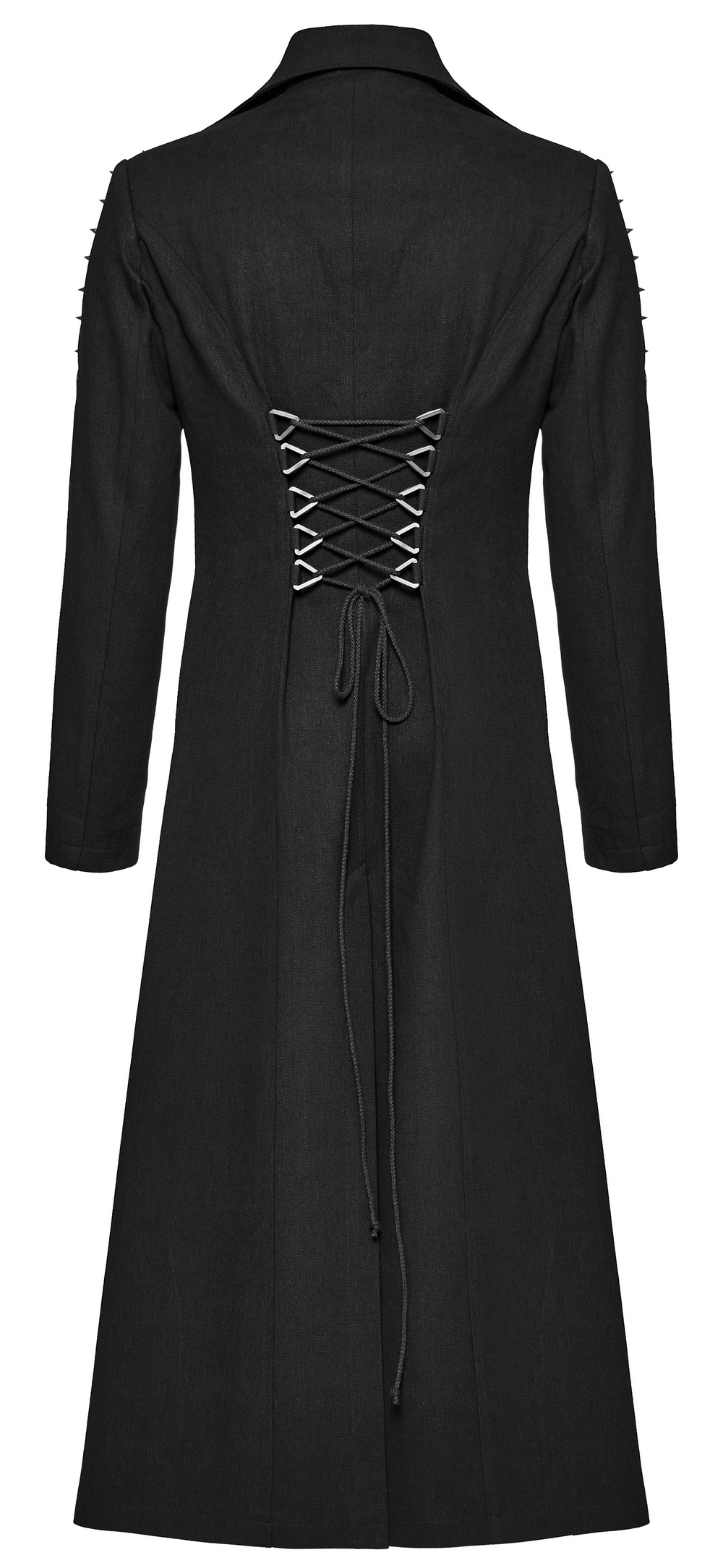 Edgy Punk-Style Long Coat with Industrial Accents