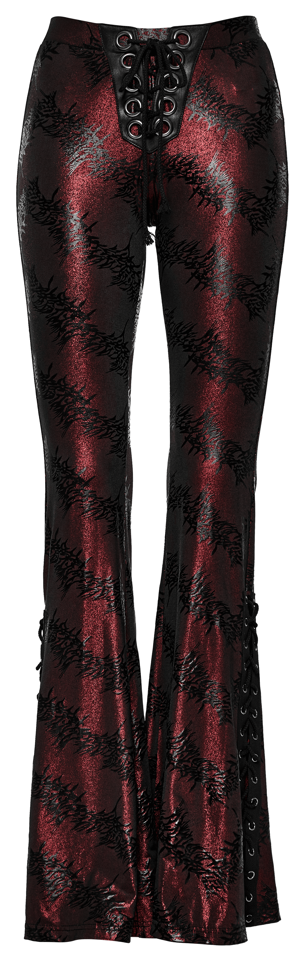 Edgy Sparkly Flared Pants with Drawstring for Women