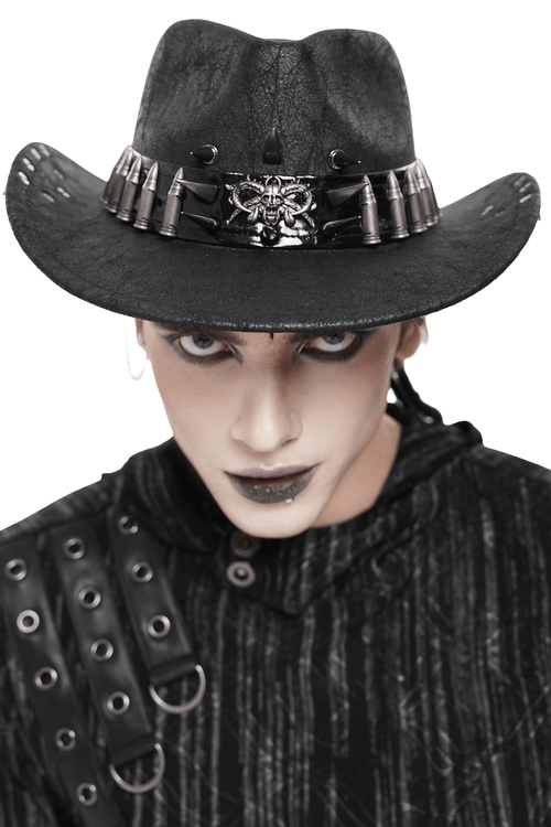 Edgy Spiked Bullet Trim Gothic Western Cowboy Hat