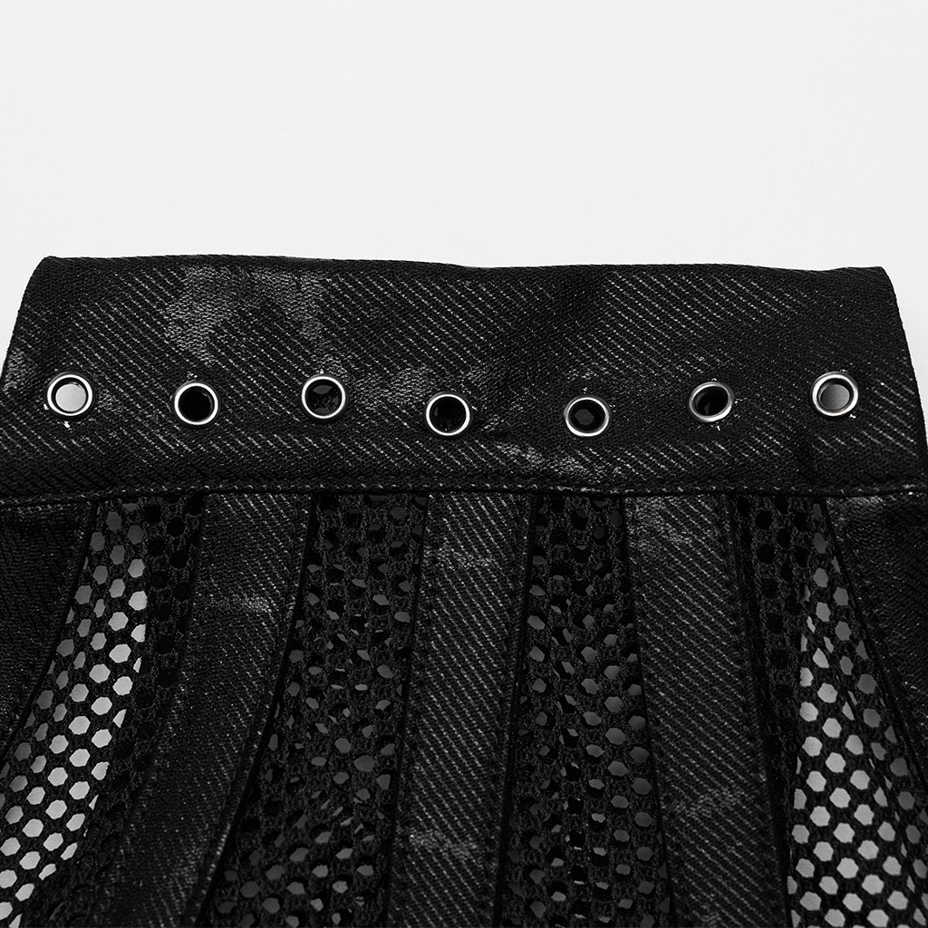Elastic Mesh Punk Corset Belt with Steel Buckle Detail - HARD'N'HEAVY