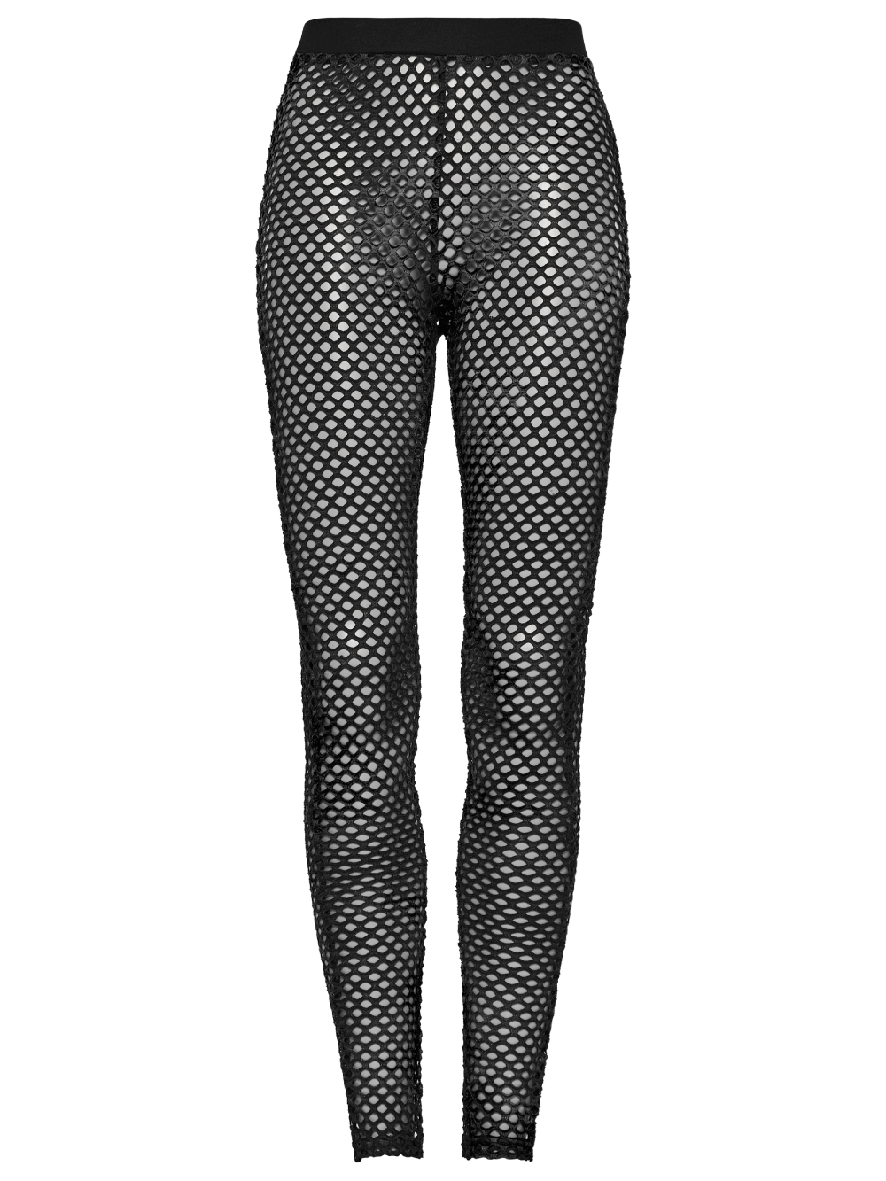 Elastic Punk Black Fishnet Leggings for Women, stylish mesh leggings perfect for edgy outfits and versatile styling.