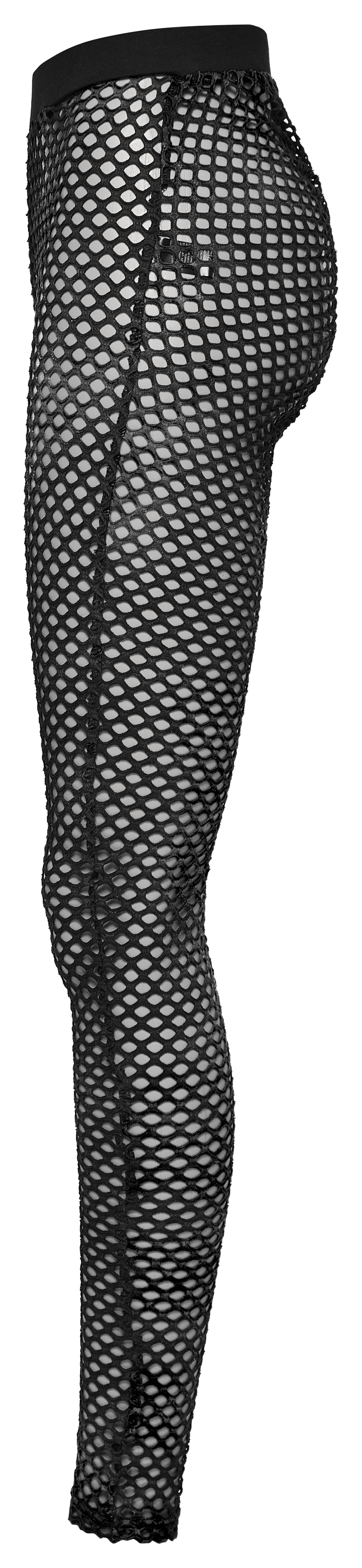 Elastic Punk Black Fishnet Leggings for Women
