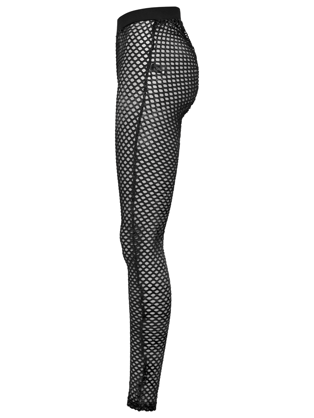Stylish black fishnet leggings for women, featuring a punk rock vibe and unique tie-dye mesh design.