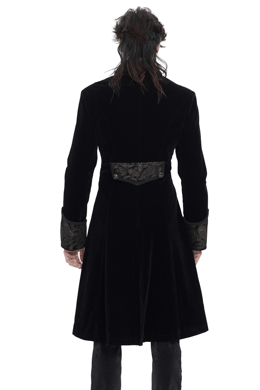 Eleganz Schwarzer Gotischer Frack mit Barockstickerei