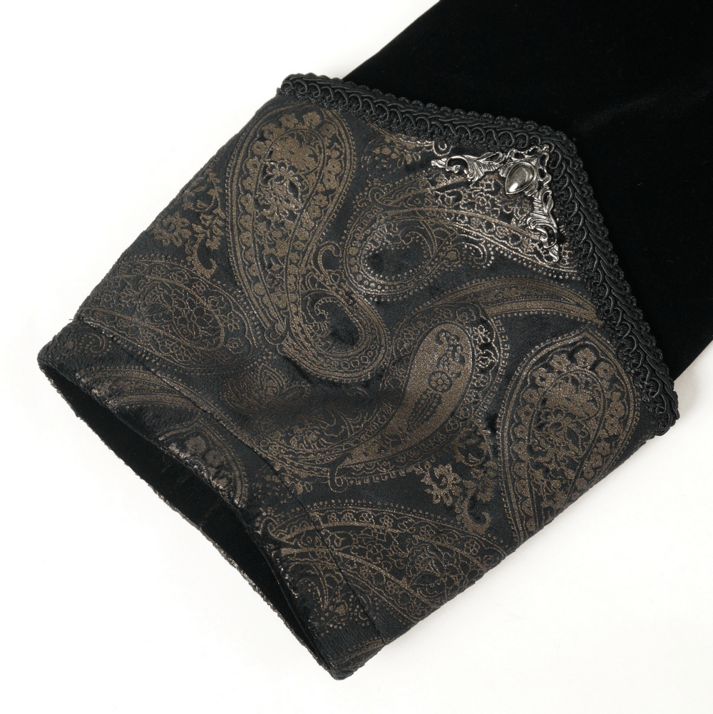 Eleganz Schwarzer Gotischer Frack mit Barockstickerei