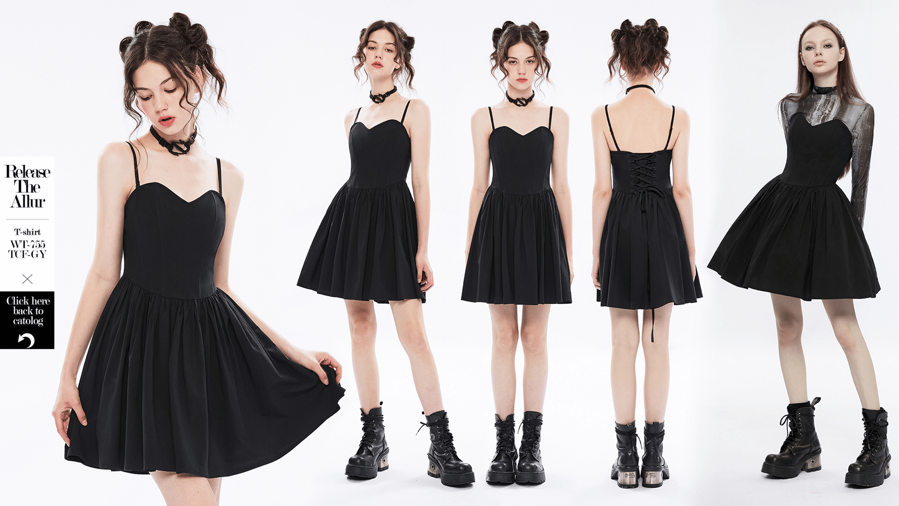 Elegant black A-Line skater dress with pleated skirt and plaid interior, showcasing stylish design and perfect fit.