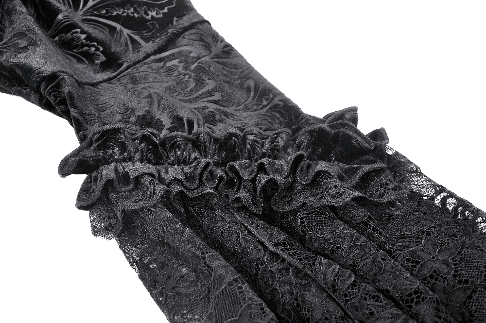 Elegant Black Flared Sleeves Lace Bolero for Evenings