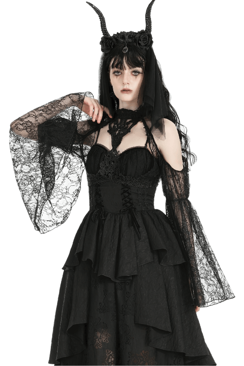 Eleganter schwarzer Spitzen-Bolero für den Abend