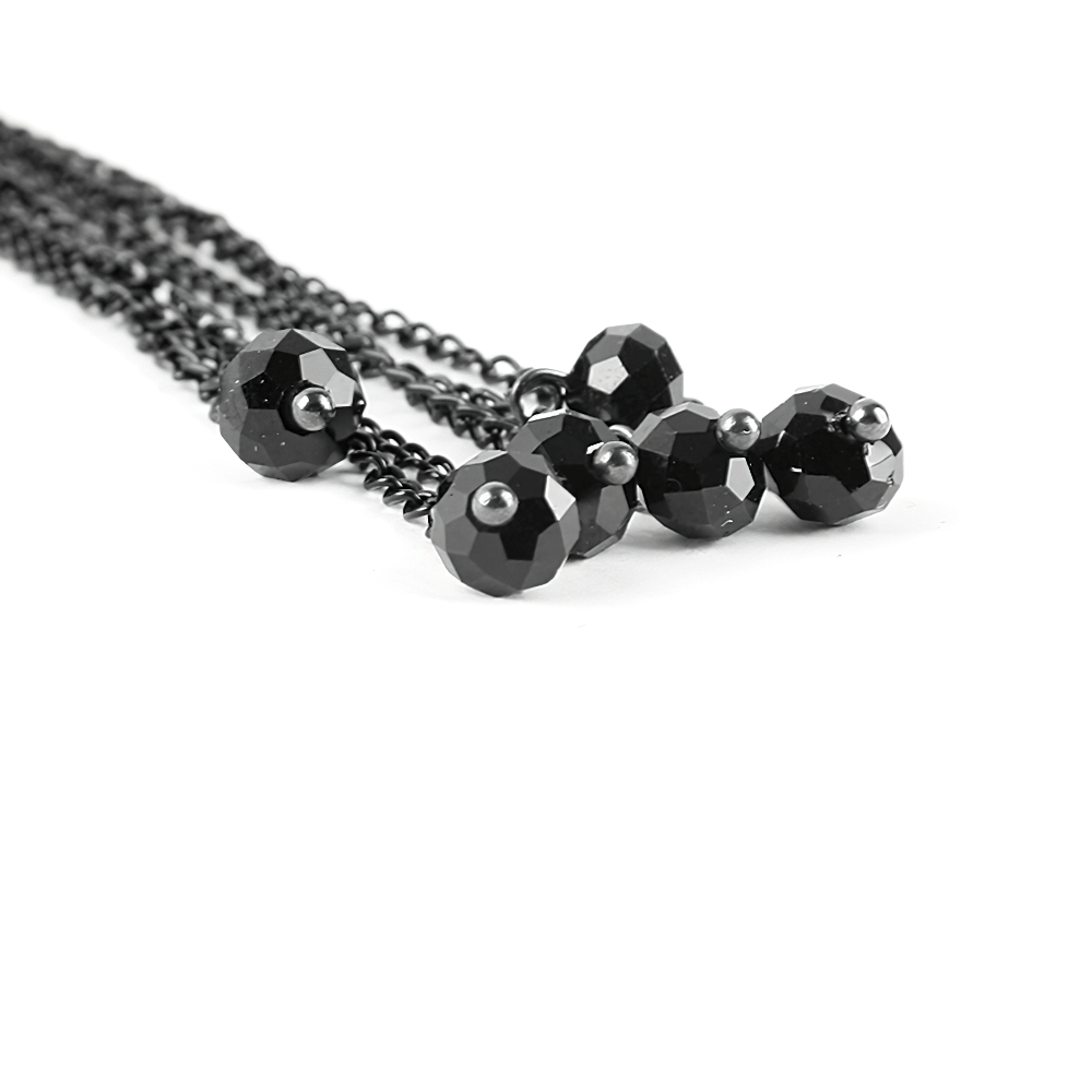 Elegant black lace choker with floral and drop details showcasing intricate craftsmanship and Gothic beauty.