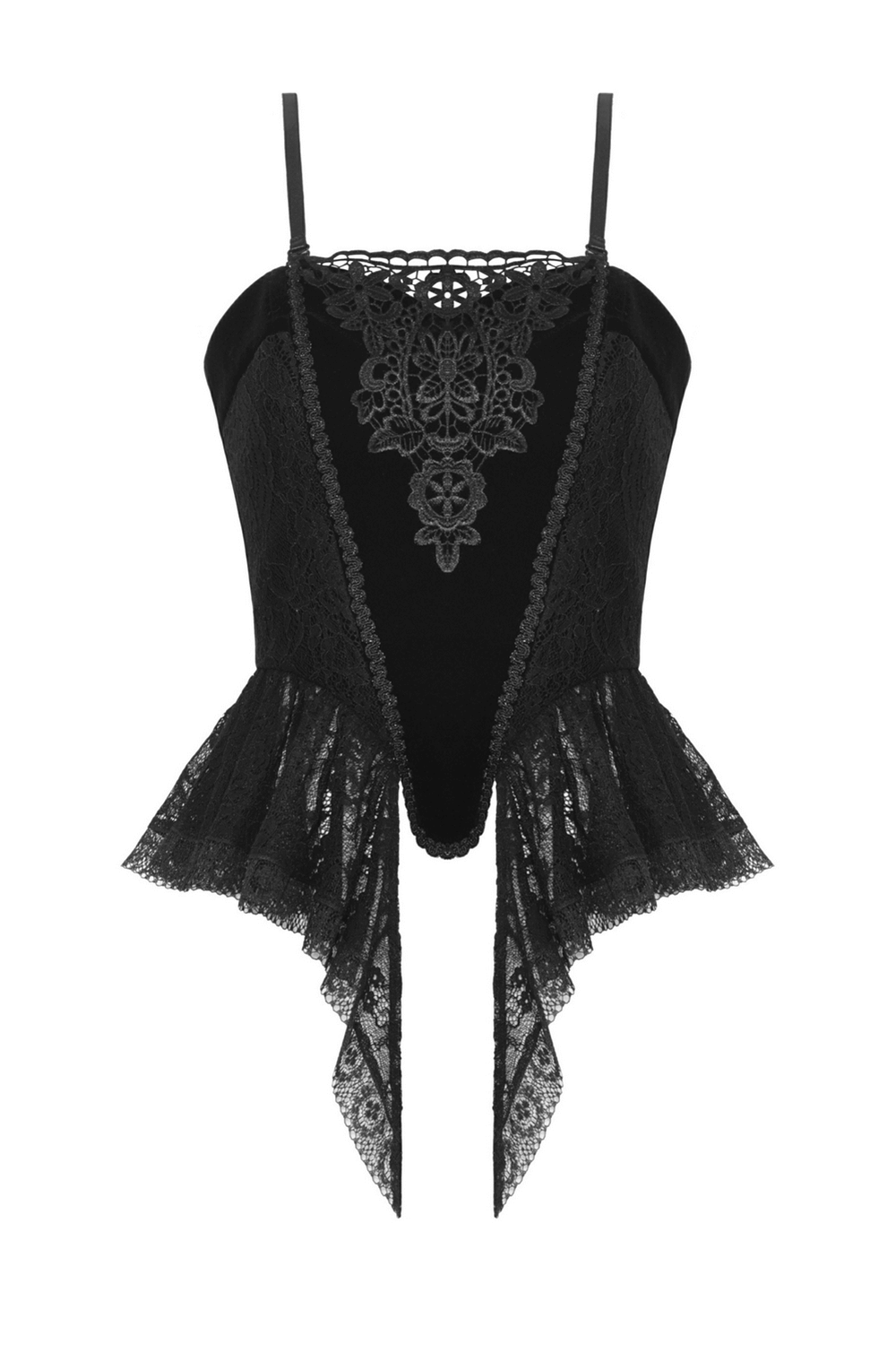 Elegant black lace corset top with floral detail, perfect for evening wear and bold fashion statements.