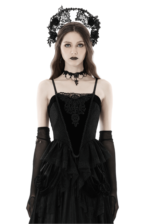 Elegantes schwarzes Spitzenkorsett für die Abendgarderobe